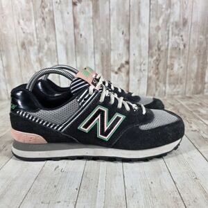 New Balance 574 WL574BFK Black Pink Green Women's Athletic Shoes Size 7